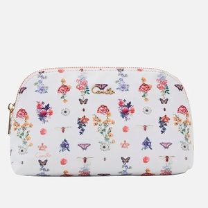 CAMILLA *Queens Bee Hive* white butterfly travel toiletry makeup bag case